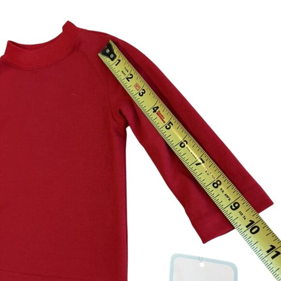 Petit Bebe Mock Neck Shirt Baby Boys Dark Red Long Sleeve Cotton Pullover Sz 9M - Picture 10 of 11